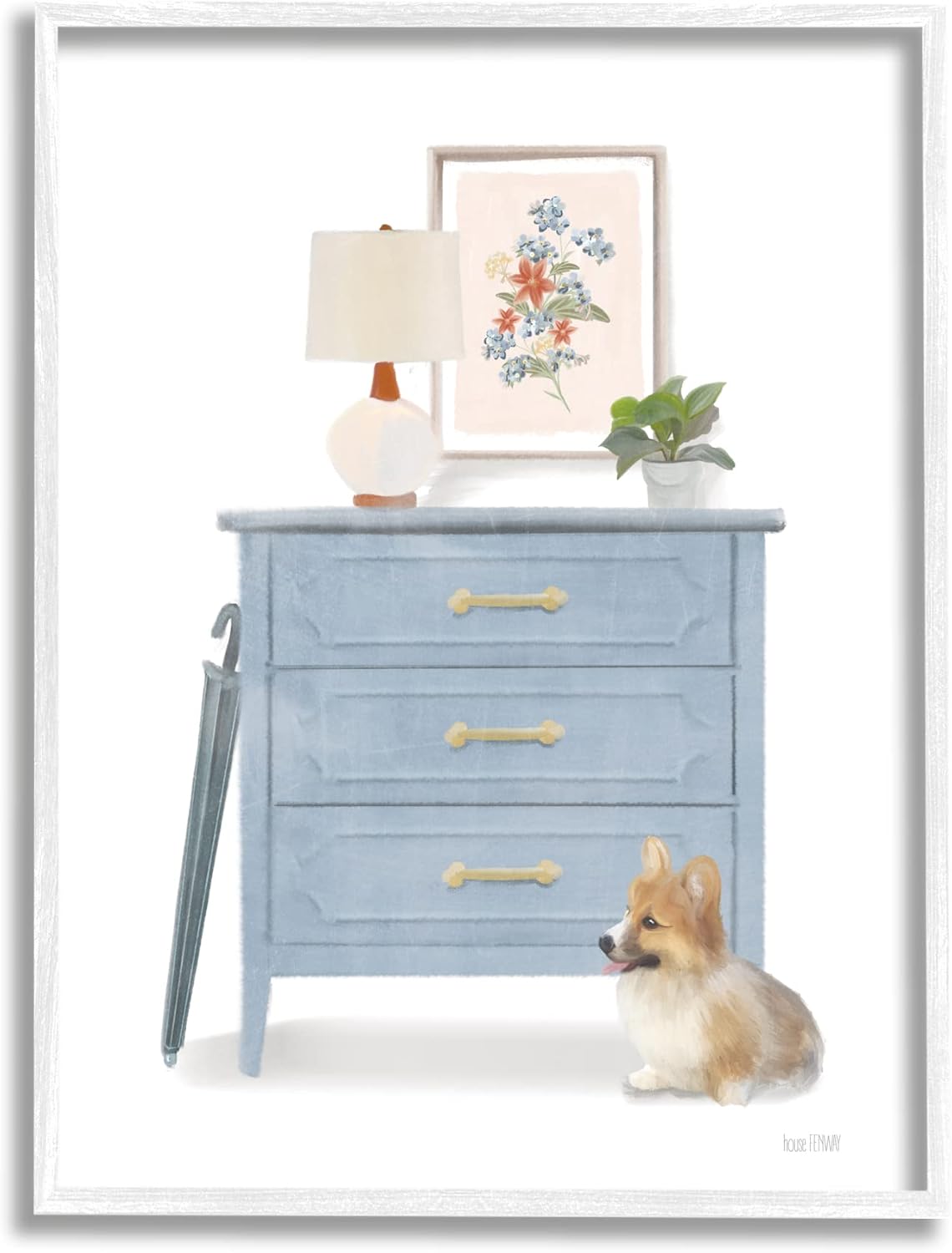 Stupell Industries Traditional Chic Wardrobe Still Life Pet Corgi Dog, Design by House Fenway 16 x 20