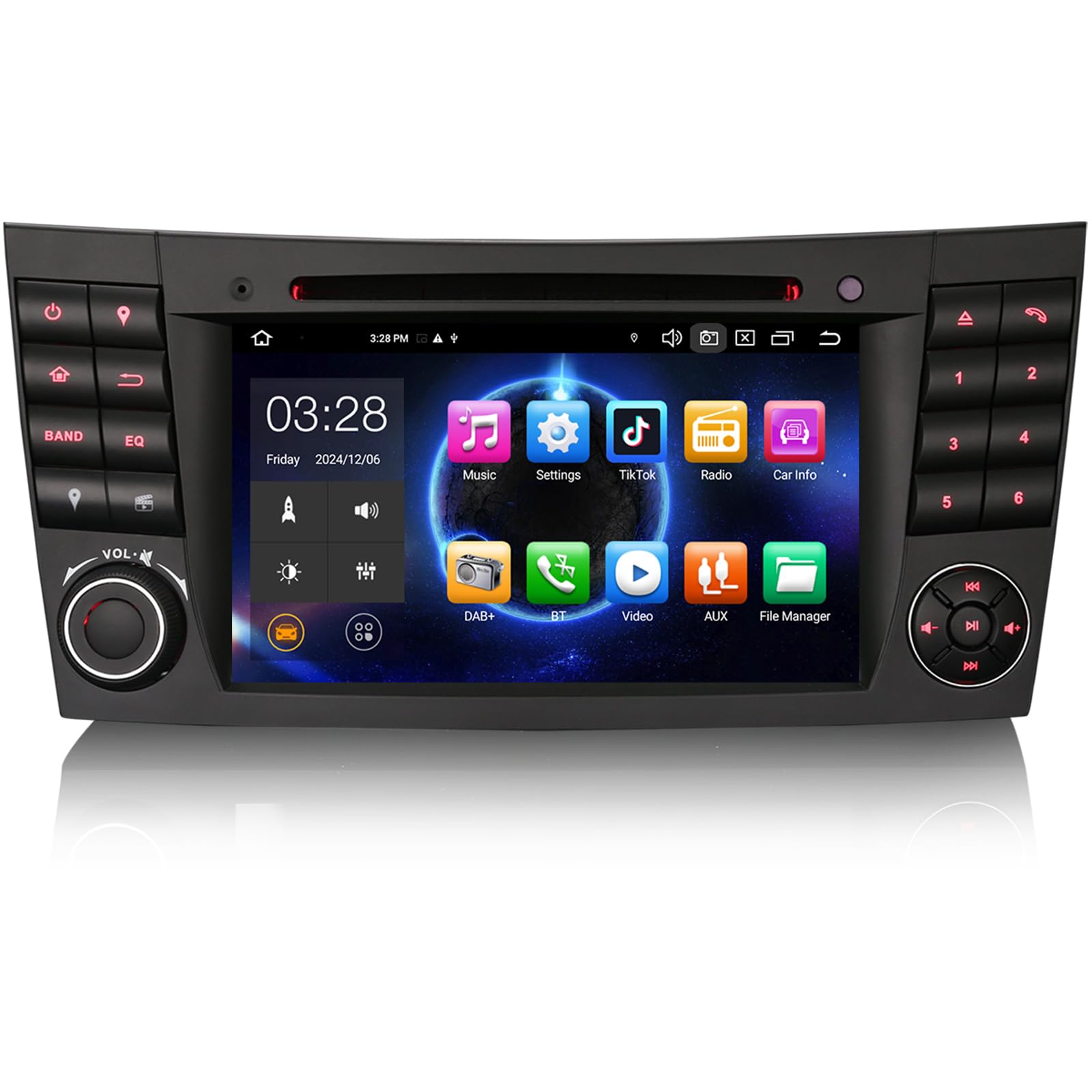 8 Cœurs Android 14 Autoradio GPS Multimédia Stéréo pour Mercedes Benz Classe CLS W219 Classe E W211 Carplay Android Auto Bluetooth 5.0 WiFi SWC A2DP Dab+GPS écran Tactile Lecteur