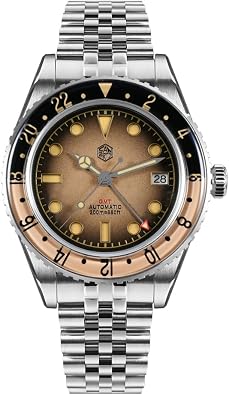 San Martin Retro NH34 GMT Mens Watches Sandwich Dial 40mm Bidirectional Sapphire Bezel Luxury Sports Watch