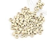 Vlasy 100Pcs 5mm Silicone Lined Micro Ring Beads for Hair Extensions 5Colors Apply (100Pcs Blonde)