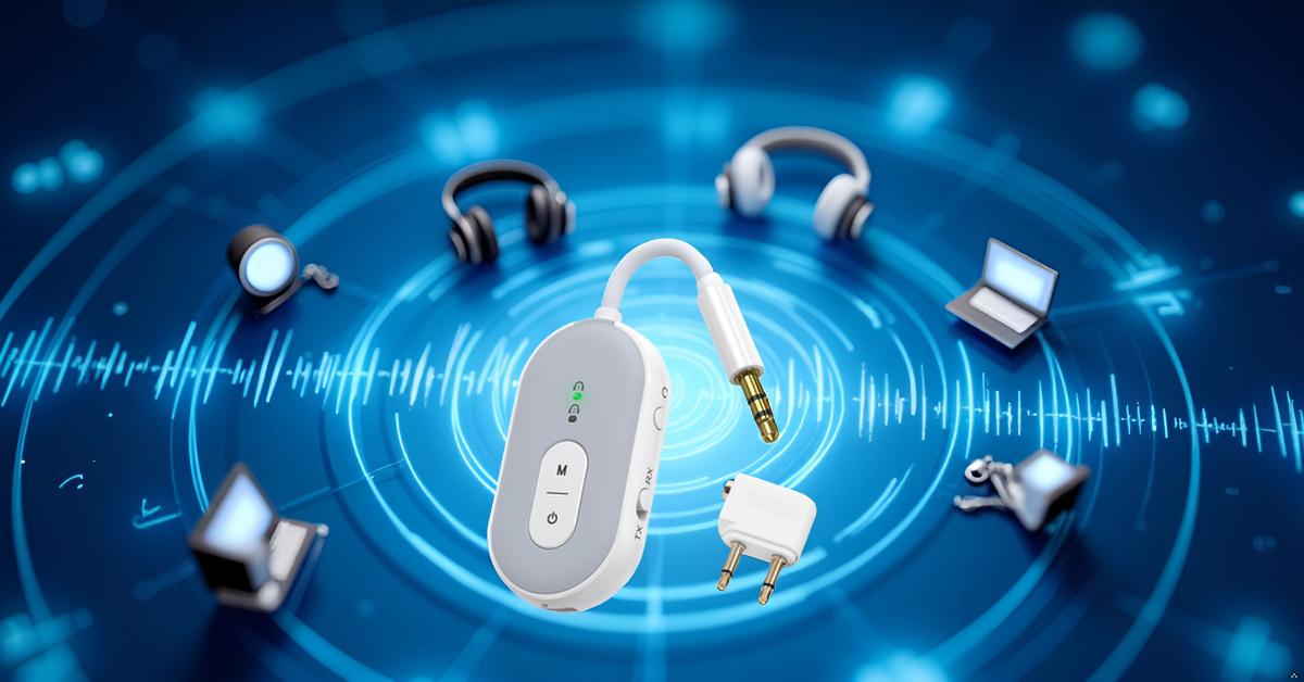 ORIA Adattatore Bluetooth 5.3 2-in-1 (Trasmettitore E Ricevitore) Con Riduzione Rumore CVC – Doppio Accoppiamento, 16h Di Batteria – Per TV, Auto, Cuffie E Altoparlanti - 2