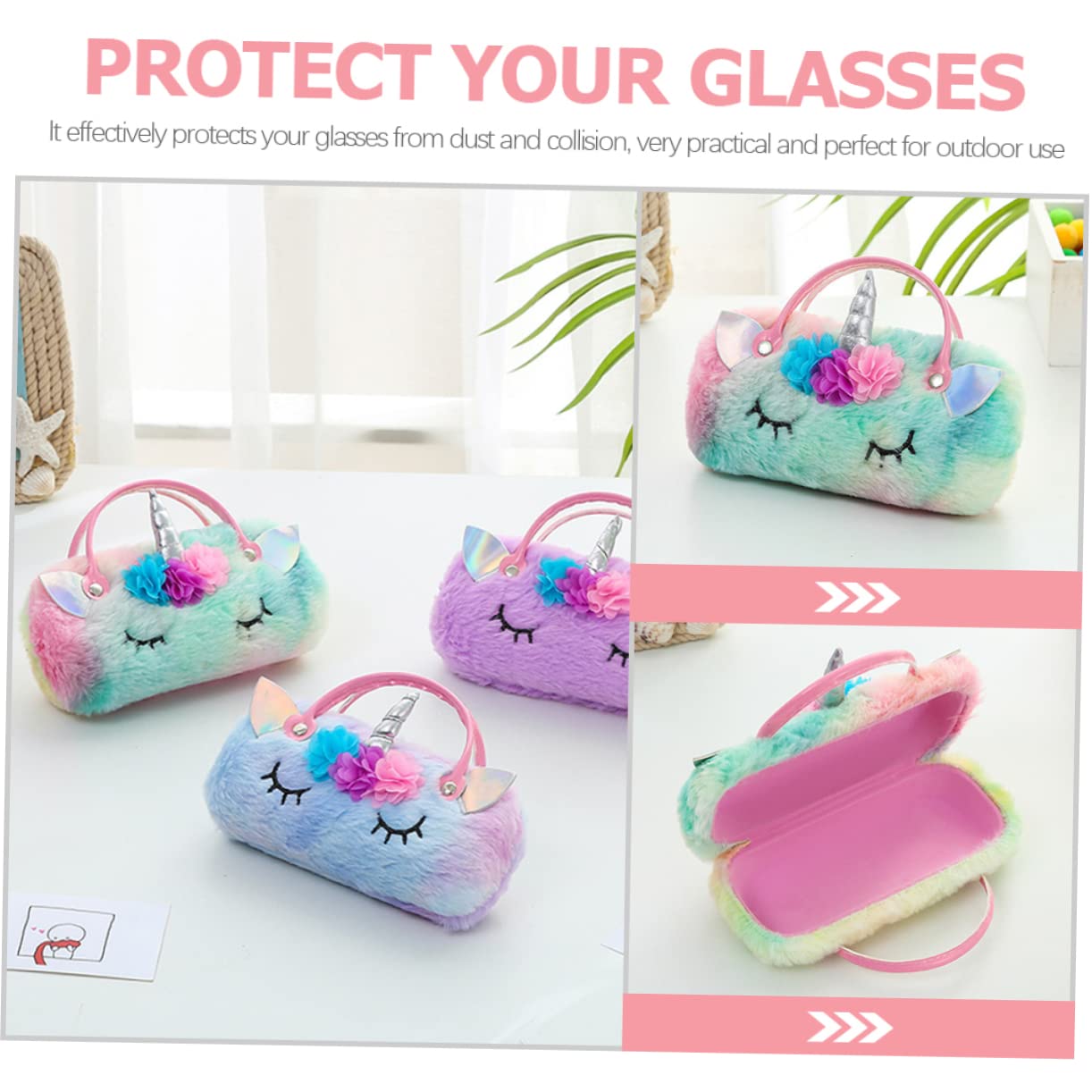 VALICLUD Tragbare Brillentasche Cartoon-brillenbeutel Aufbewahrungsbox Für Sonnenbrillen Kinderbrille Brillenetui Für Kinder Sonnenbrillen-organizer-aufbewahrung Plüsch