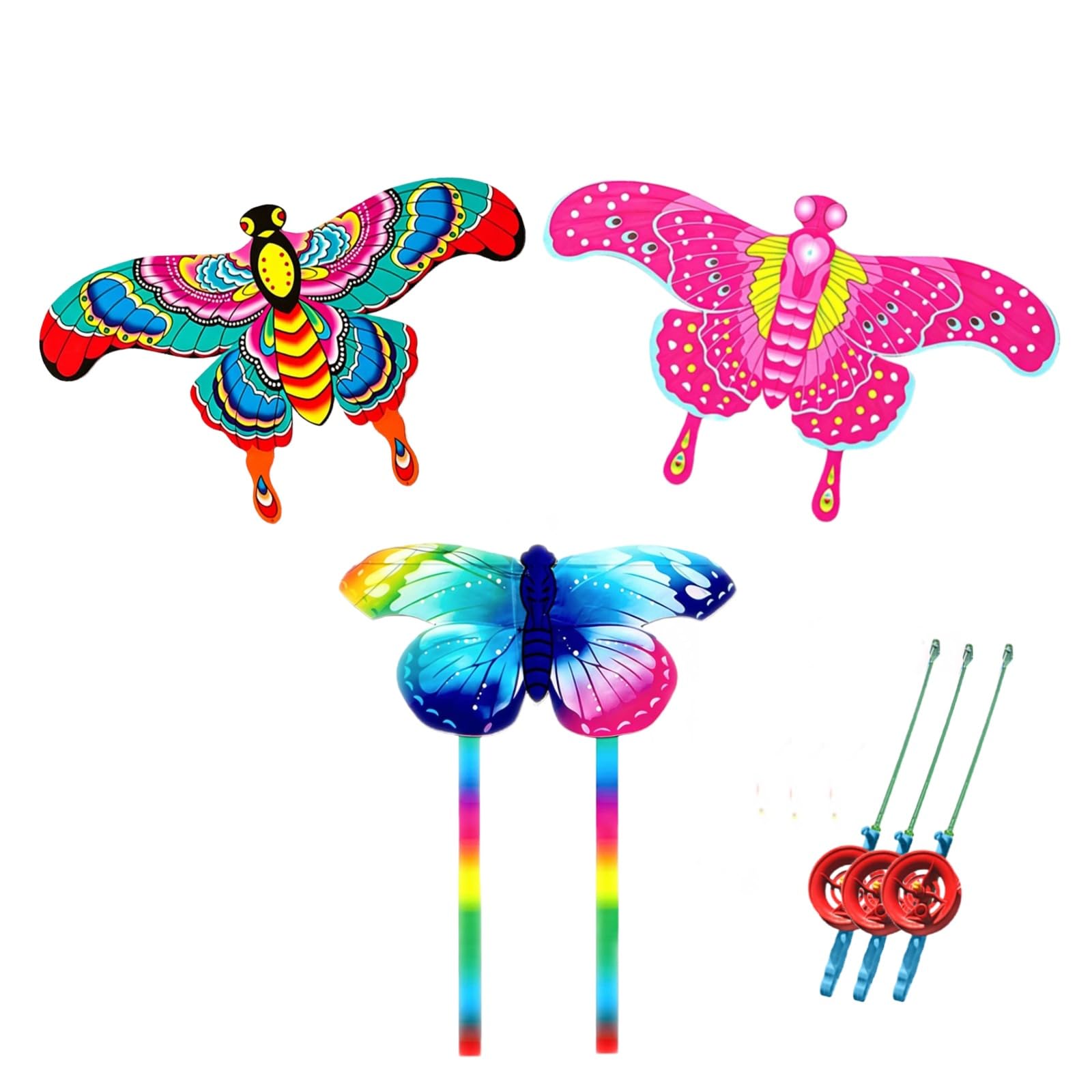 Dynamic Flapping Wing Kite with Fishing Rod – Easy Flying Toy for Kids & Adults, Long Tail Outdoor Beach Activity for Beginners