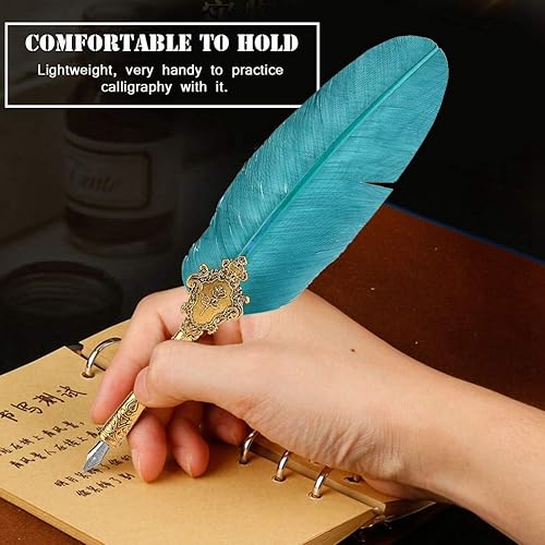 Miniatura 4 de EBTOOLS Juego de bolígrafos de inmersión, pluma de caligrafía clásica retro con 5 puntas de pluma, regalos para amigos, familiares y profesores