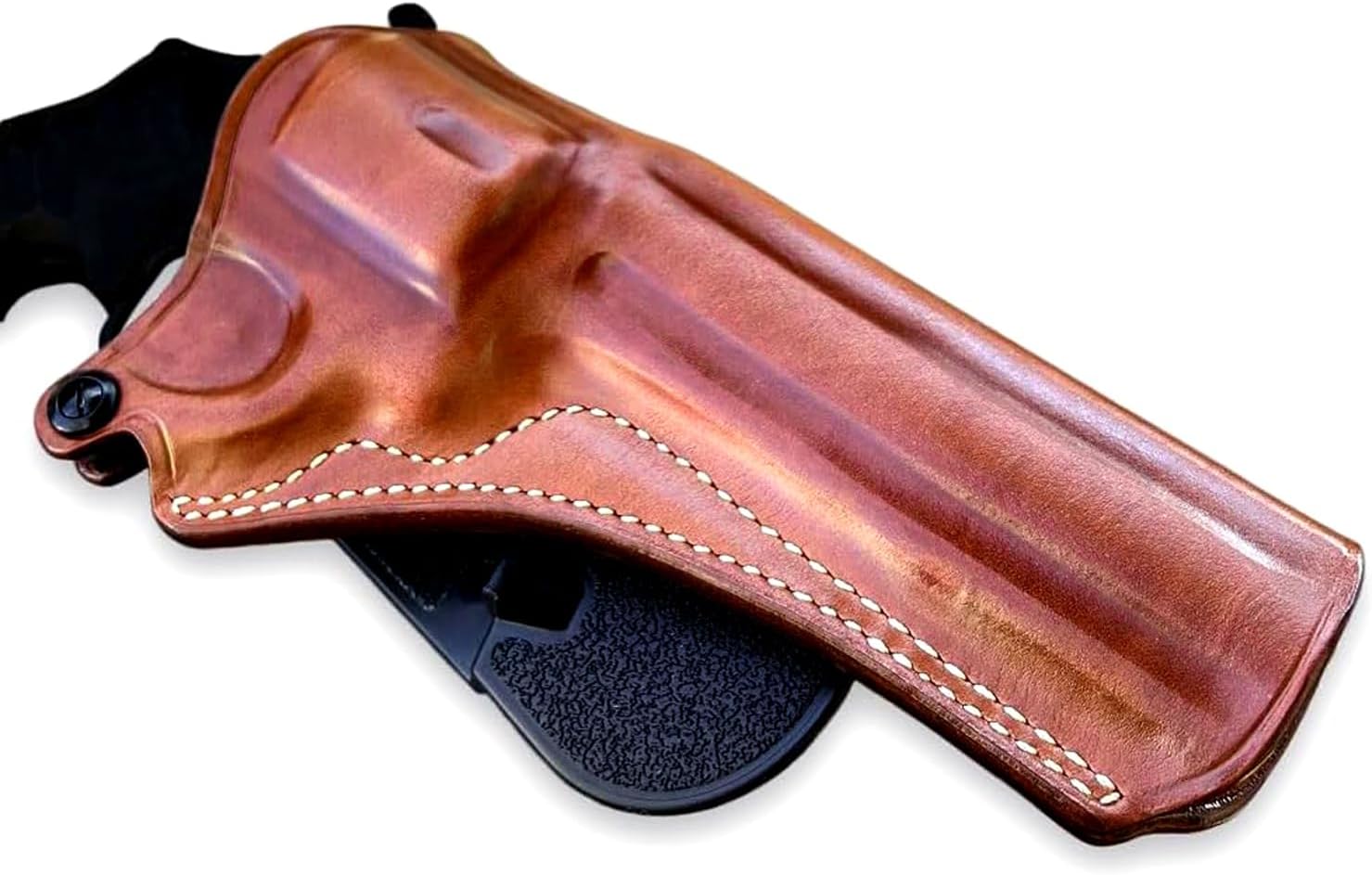 Masc Premium Leather OWB Paddle Holster Open Top Fits L-Frame Model 686 .357 Mag 6-Shot 6" Barrel, Right-Hand Draw, Brown #1438#