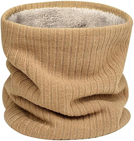 Vancavoo Neck Warmer for Men Winter Fleece Thermal Snood Scarf Lined Infinity Neckerchief Women's Knitted Muffler Thicken Windproof and Dust for Running Cycling Skiing Motorcycle