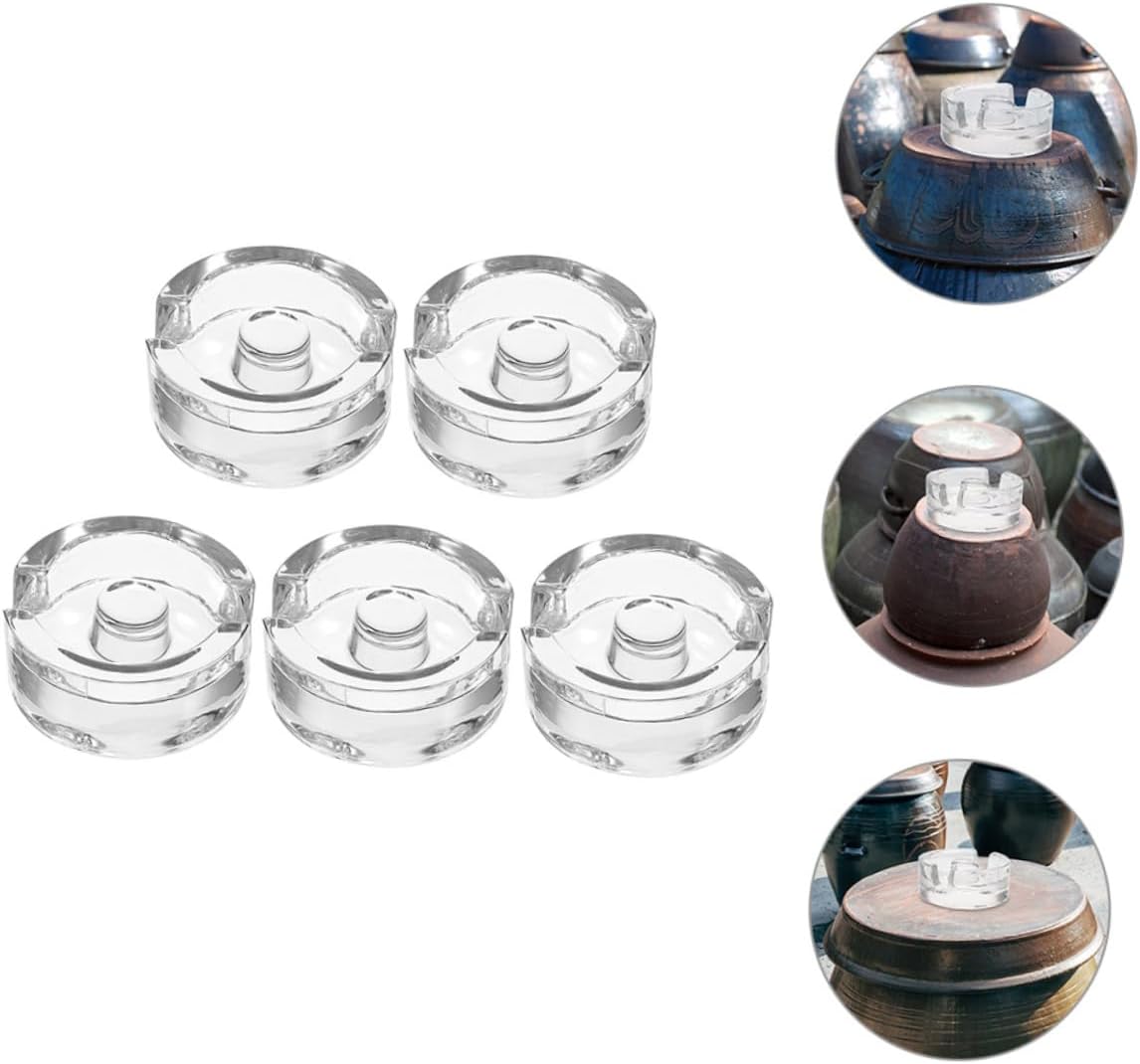 5pcs Glass Fermenting Weights for Wide Mouth Jars Small Stable Design Easy to Use for Sauerkraut Kimchi and Fermented Foods Glass Material