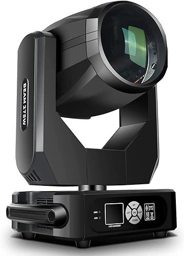 SHEHDS 275W 10R (8000K) Luces de escenario de cabeza móvil 14Gobos 14 colores, 2 Prismas, Zoom Lineal Luces de DJ con efecto estroboscópico de rueda