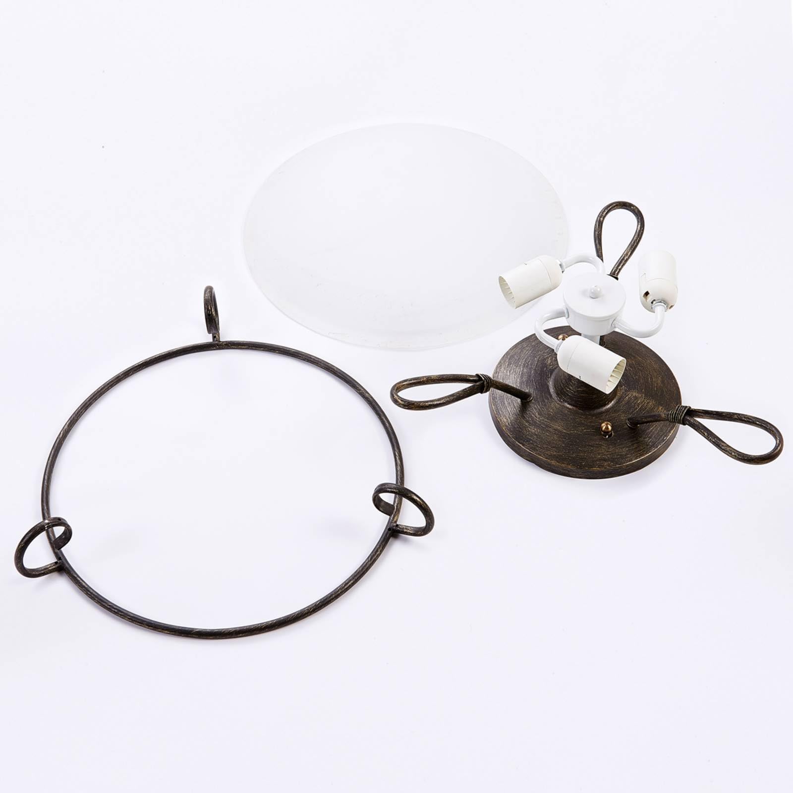 Lindby Deckenlampe Rando (Landhaus, Vintage Rustikal) in Alu aus Metall (3 flammig E27) - Deckenleuchte Lampe Wohnzimmerleuchte