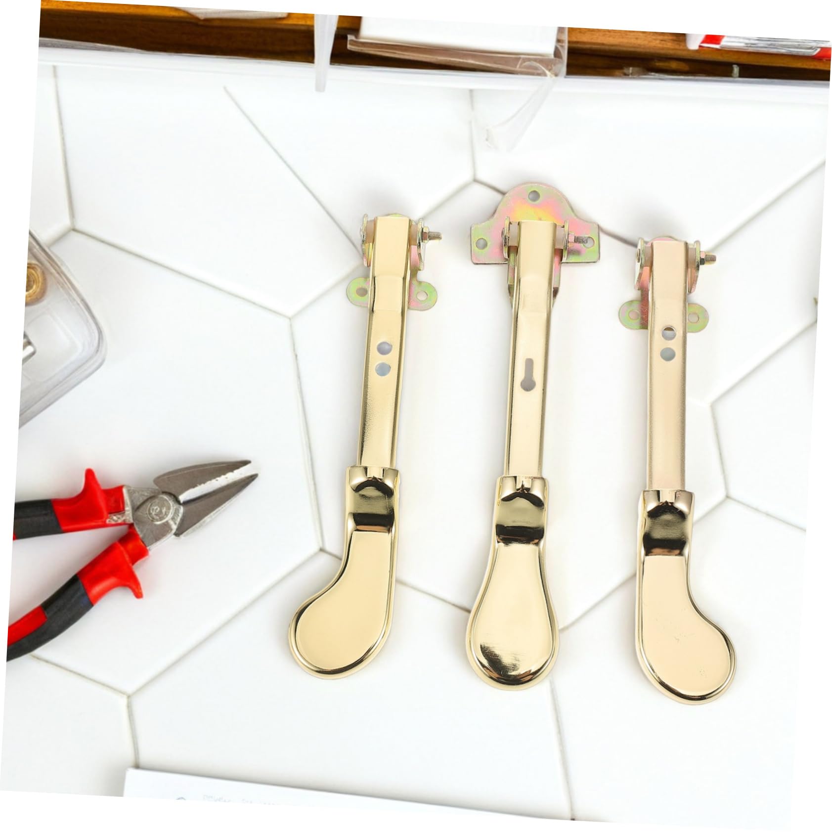 Pedales de Sustain para Piano Vertical de Doble Orificio, 3 Piezas | Acabado Dorado en Metal, Repuestos para Instrumento, Diseño Elegante para Músicos Profesionales