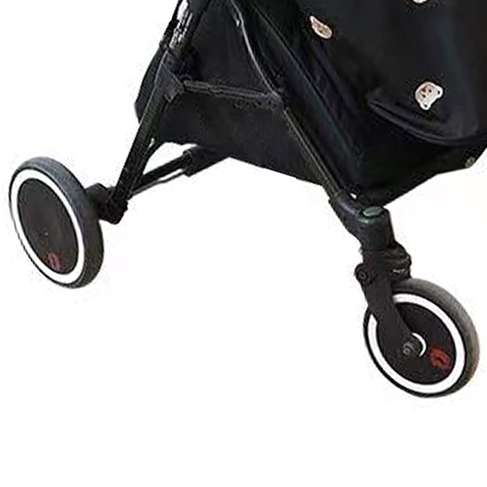 Winddichter Kinderwagen-Regenschutz, Niedliches Bärenmuster, Wasserdicht für Reisen, Outdoor-Aktivitäten, Oxford-Stoff (BLACK)