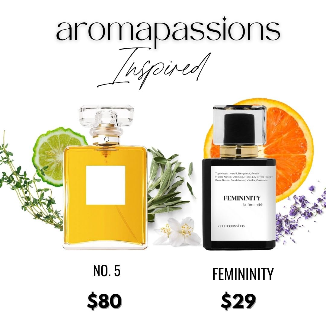 aromapassions FEMININITY | Inspired by CHNL NO 5 EDP | Pheromone Perfume for Women | Extrait De Parfum | Long Lasting Dupe Clone Perfume Cologne | Essential Oil Fragrance | (50 ml / 1.7 Fl Oz) - Image 5