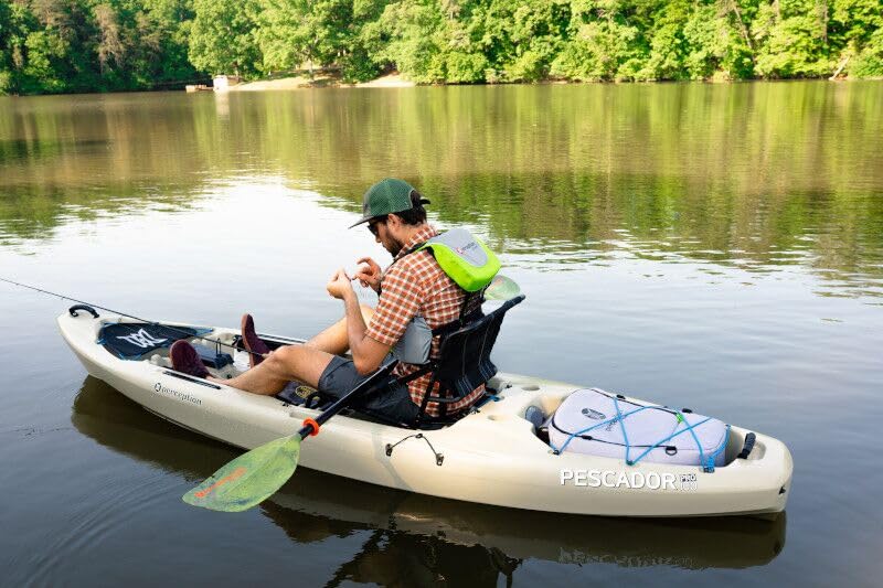 Image of Perception Pescador Pro 12 | Sit on Top Fishing Kayak with Adjustable Lawn Chair Seat | Large Front and Rear Storage | 12
