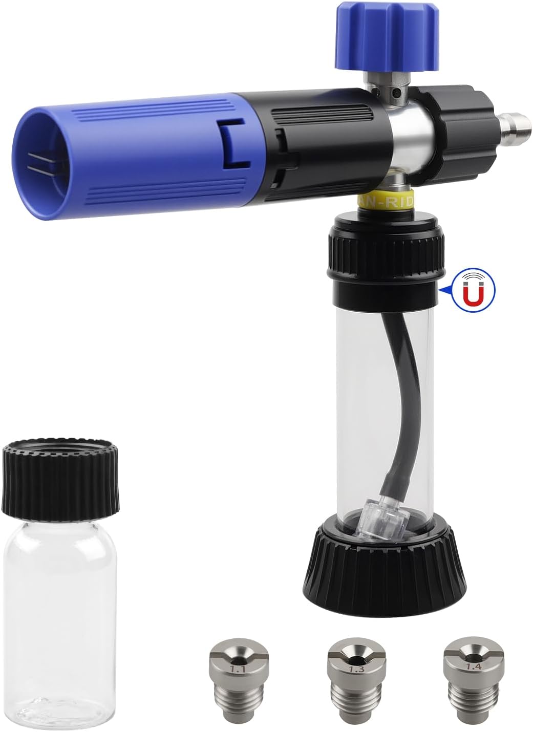 Mini Magnetic Suction Foam Cannon Fit for Most Car Washing Accessories Foam Cannon for Pressure Washing Accessories Washer with 1/4'' Quick Connector Adjustable Nozzle