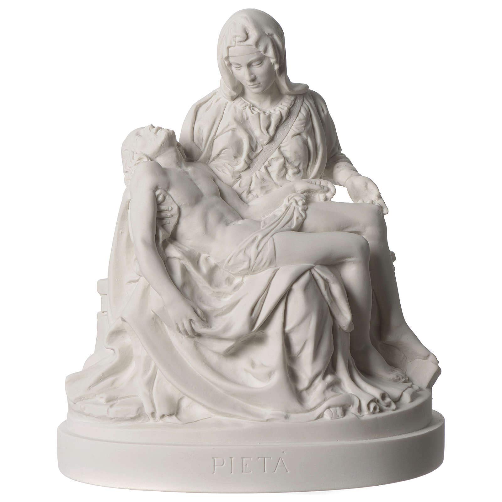 Holyart Estatua Piedad de Miguel Ángel mármol sintético Blanco 25 cm