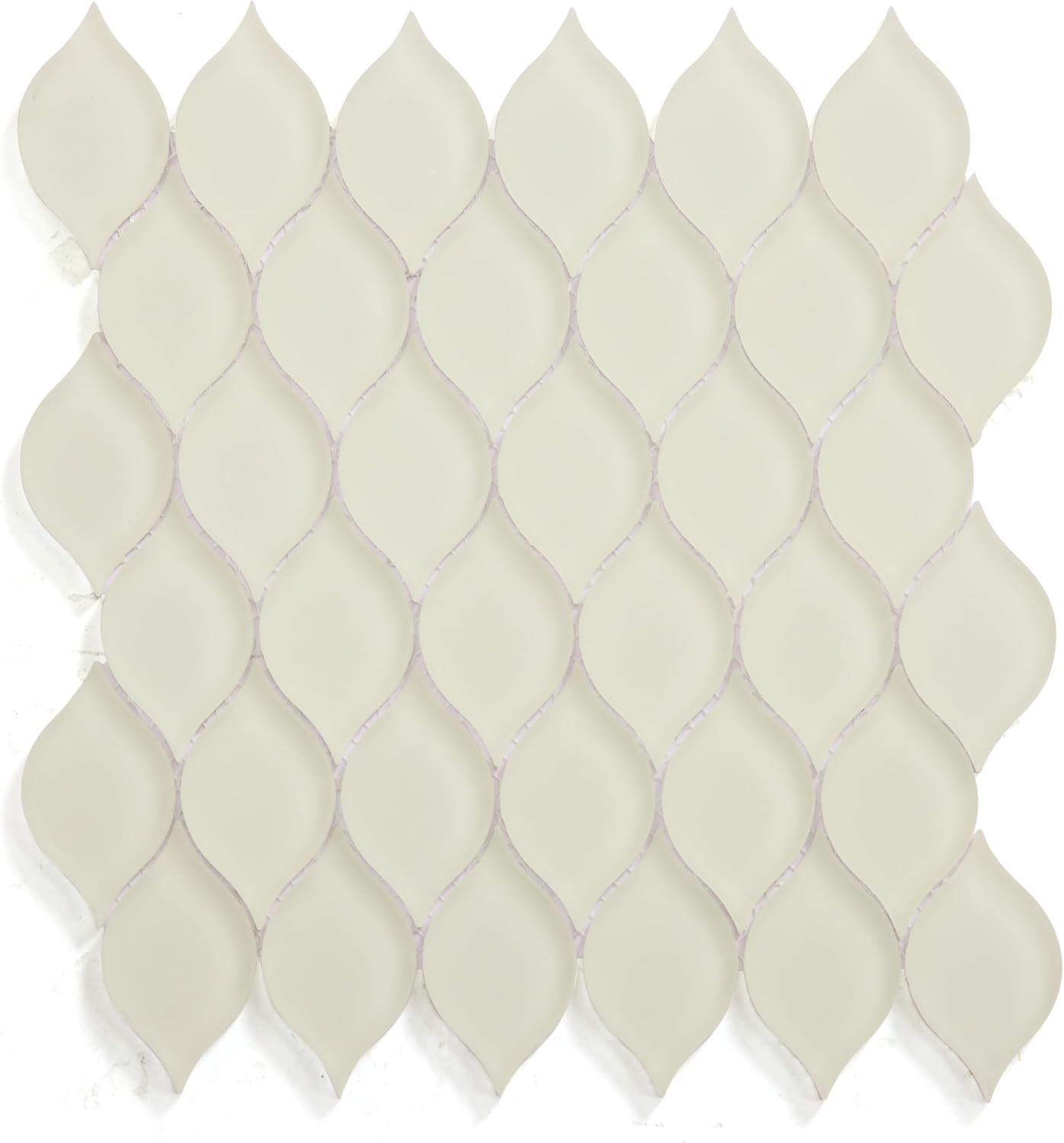 Art Deco White 11 in. x 10 in. Tear Drop Leaf Glass Mosaic Wall Tile(7.75 sq.ft/10pcs)