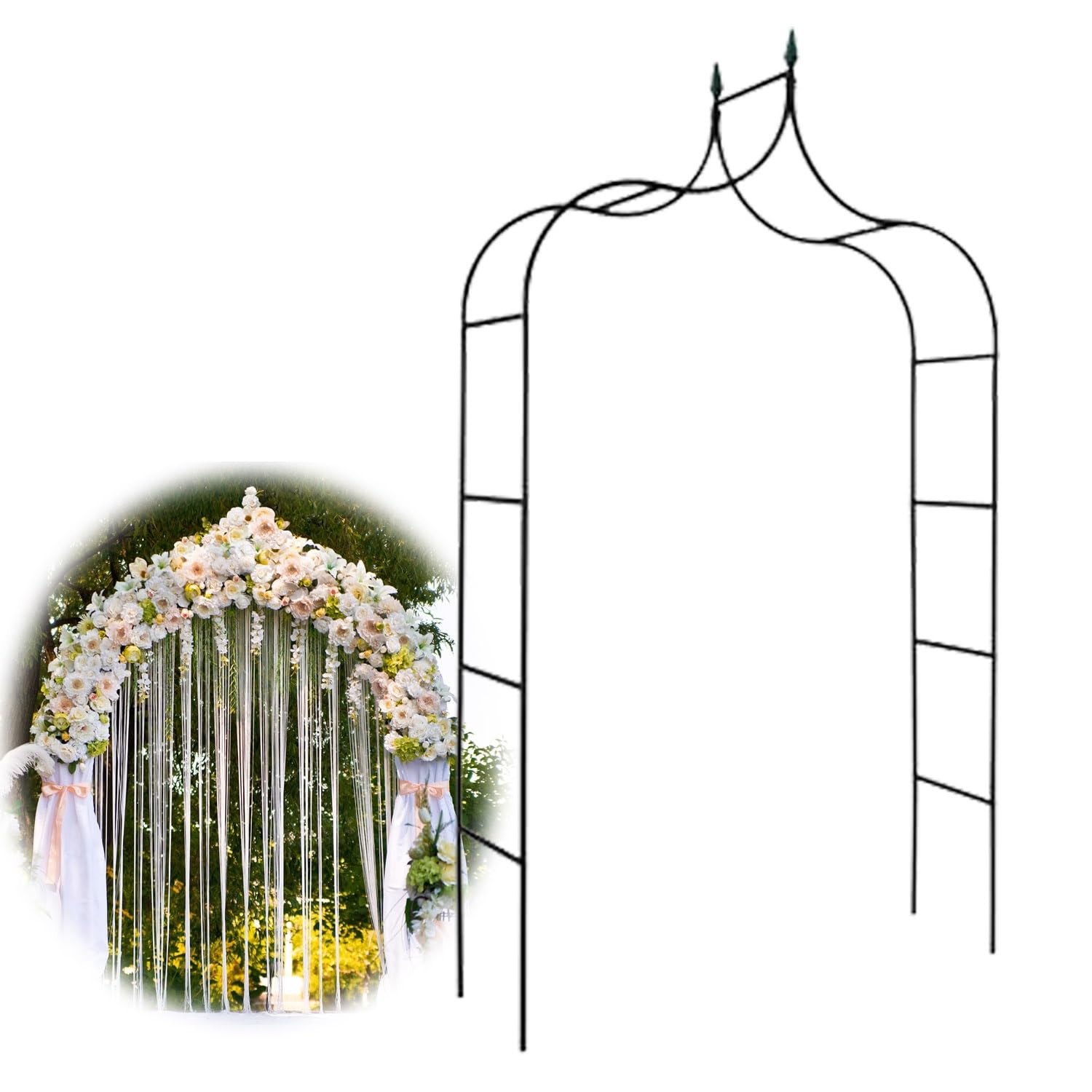 Arco de boda elegante para transformar tu jardín con plantas trepadoras en días especiales