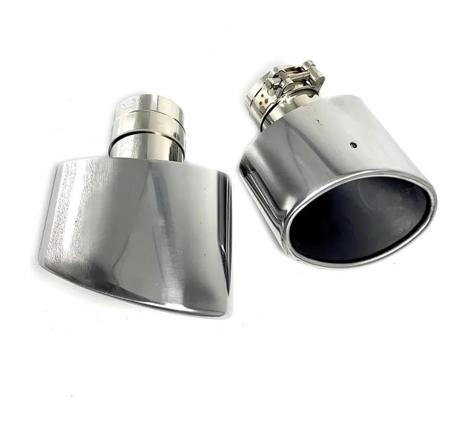 Sortie Silencieux Embouts Pour Voitures Embout D'échappement Universel Acier Inoxydable 304 Sortie 150 Mm Ovale Et Incliné 1 Pièce(57-150 Left)