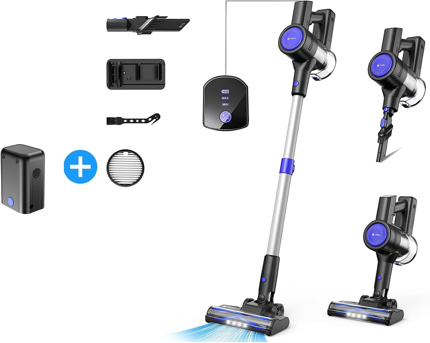 UMLo S500 Cordless Vacuum Cleaner+Battery,25Kpa Brushless