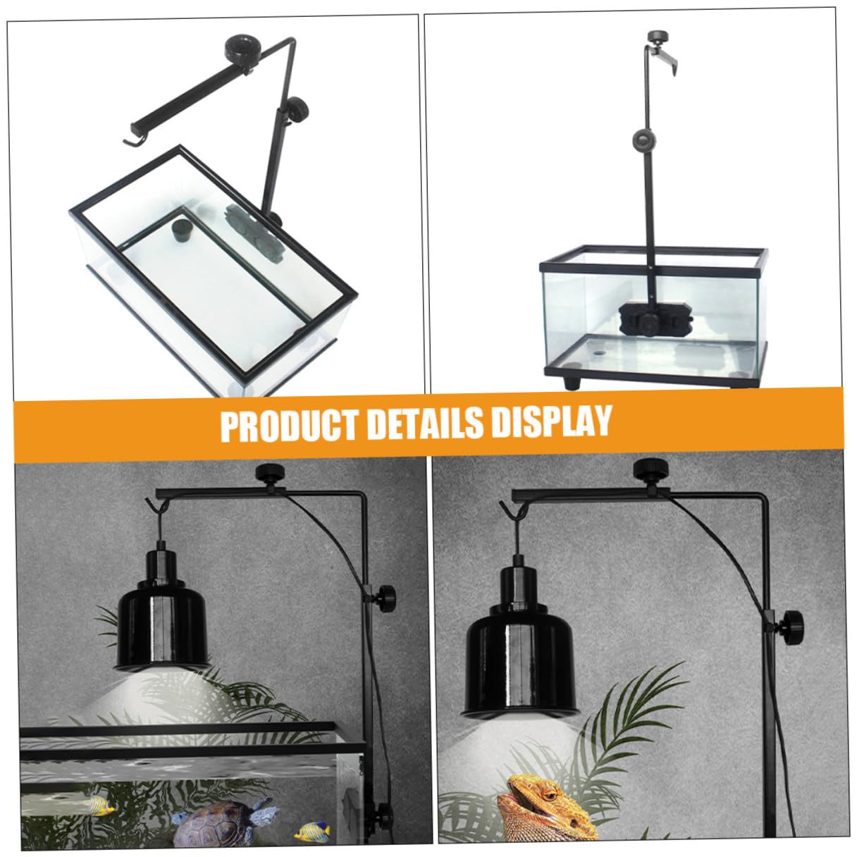 DECHOUS Supporto Lampada Riscaldante per Rettili in Resistente Regolabile per Tartarughe e Acquari con Accessorio Durevole per Terrari Basking Stand Versatile per Illuminazione Habitat