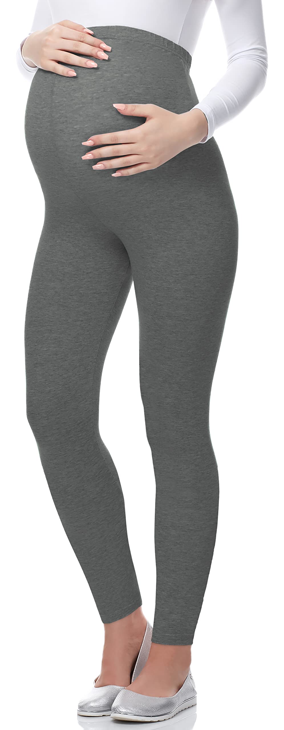 Be Mammy Lange Umstandsleggings aus Viskose Leggings Blickdicht Damen, Maternity Clothing, Ideal für die Schwangerschaft BE-02