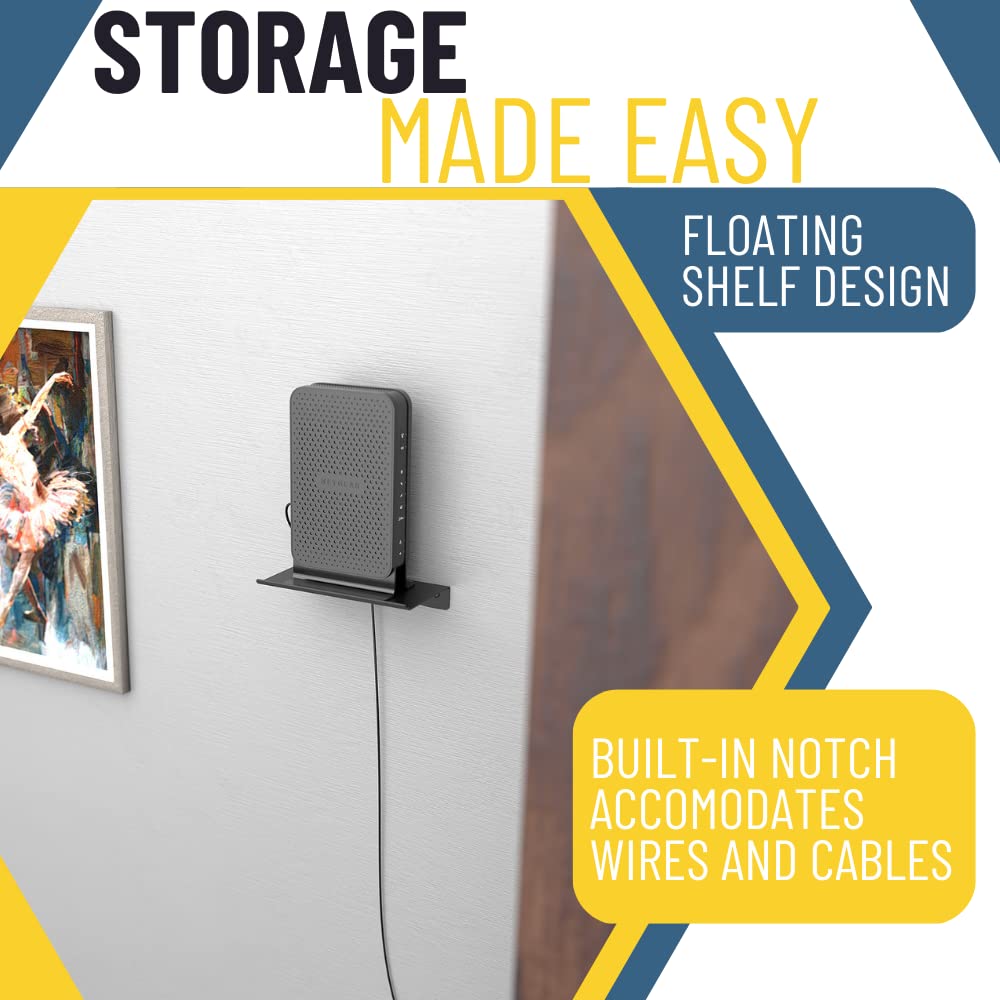 Mount Floating Router Koova WiFi Router Speaker Shelf | Floating Shelving Cable Box, | Shop ...