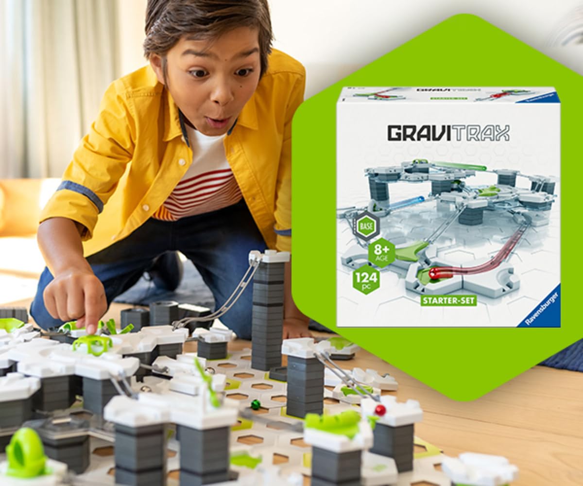 Ravensburger GraviTrax Starter Set – Circuit à Billes pour Enfant 122 pièces – Piste à Billes de Construction – Marble Run éducatif STEM – Jeu Scientifique dès 8 Ans – Version française