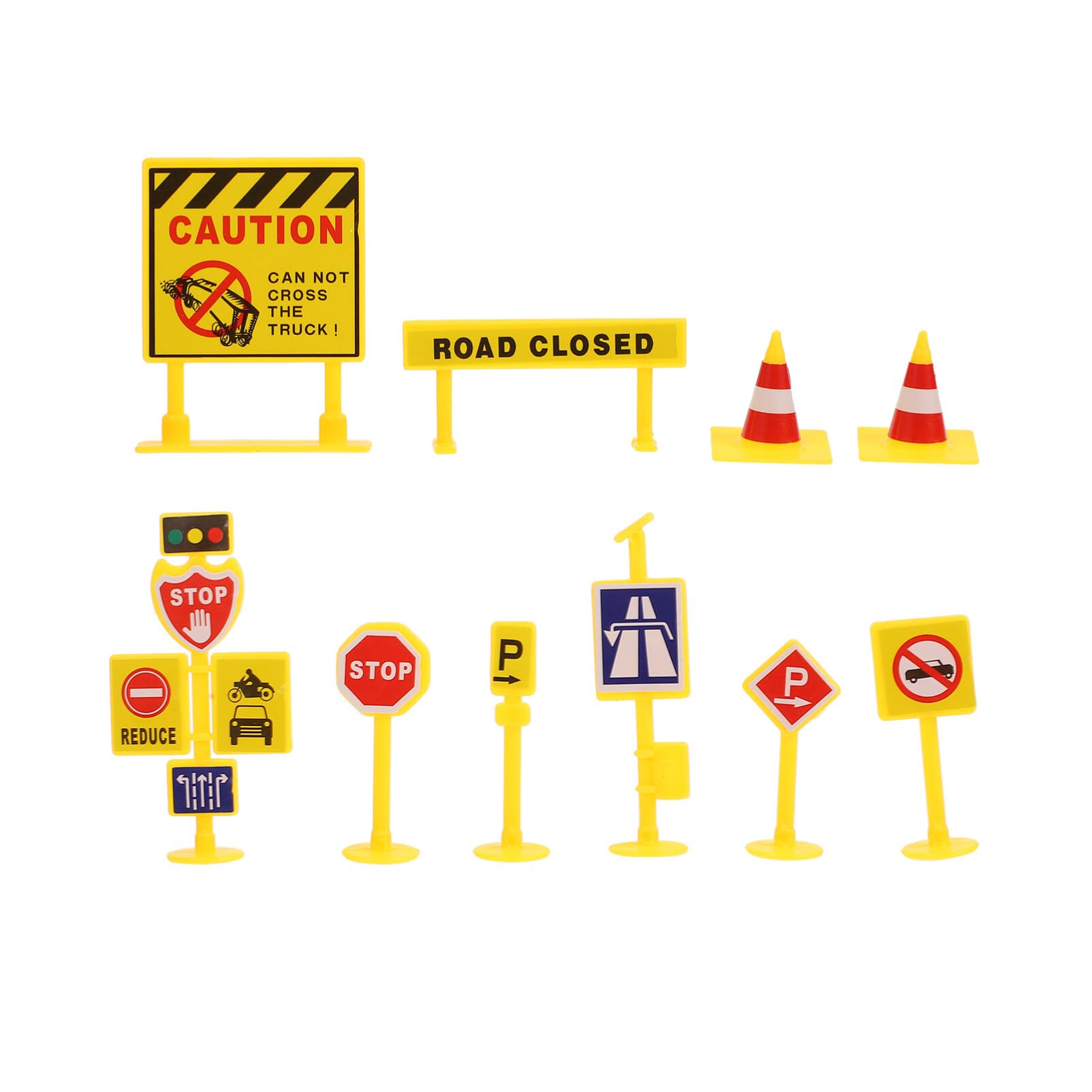 Happyyami Street Signs Playset 5 Pack 50pcs Traffic Sign Toys Roadblock Toys for Boys and Girls