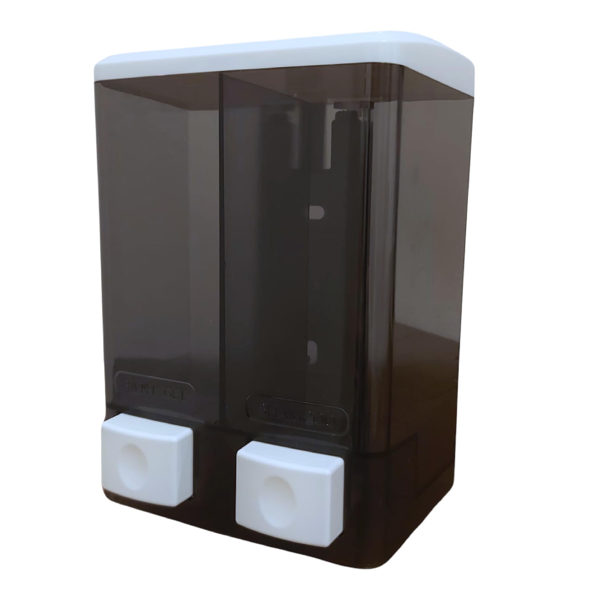 GUSTO Dispenser Doppio da Muro Manuale Sapone 500 ml x 2 con Chiave Serratura Shampoo Bagnoschiuma per Doccia Bagno Palestre Ristoranti Hotel Ospedali Cucina Studi