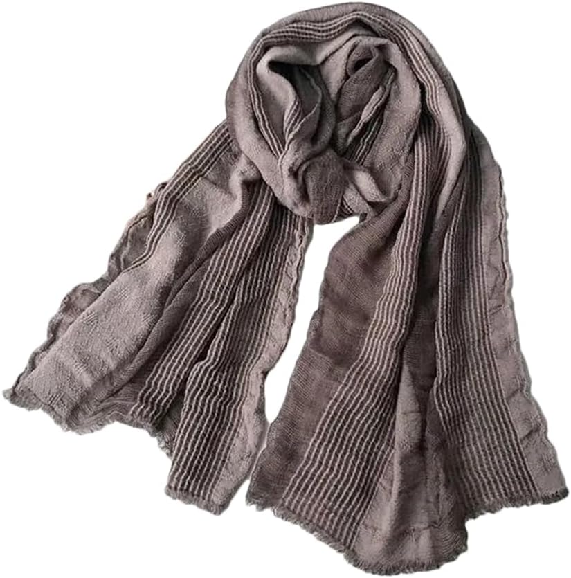 Sciarpa Uomo In Cotone E Lino - Design Color Block, Morbida E Calda, 190x80 Cm - Foto 13