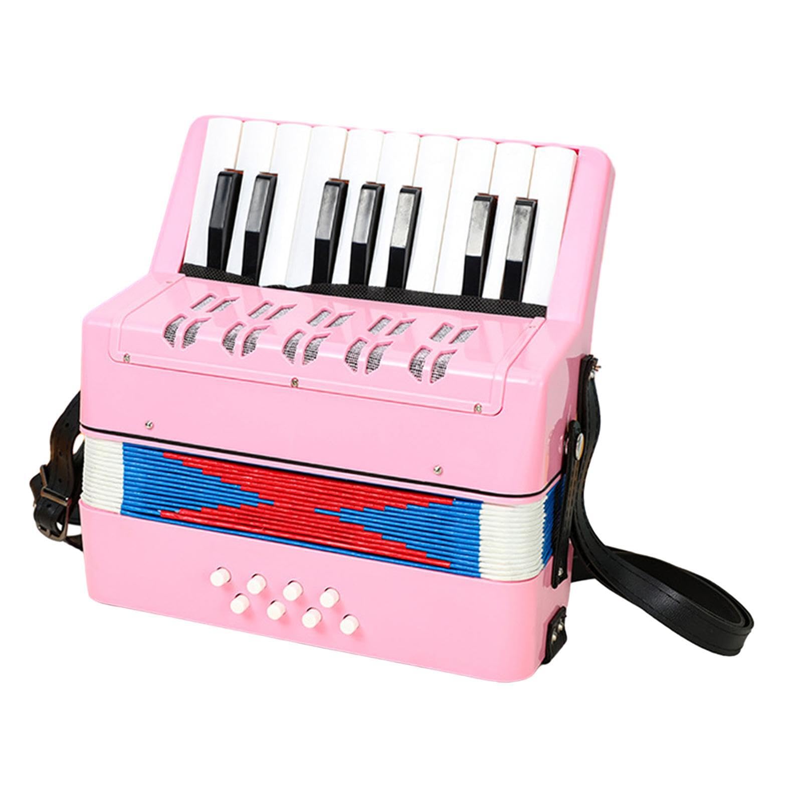 Juguete Musical para Fiestas de Desarrollo Infantil temprano con acordeón de 17 Teclas Que a los niños a Tocar el Mundo de la música. Acordeón de , Rosa , 23x10x23cm