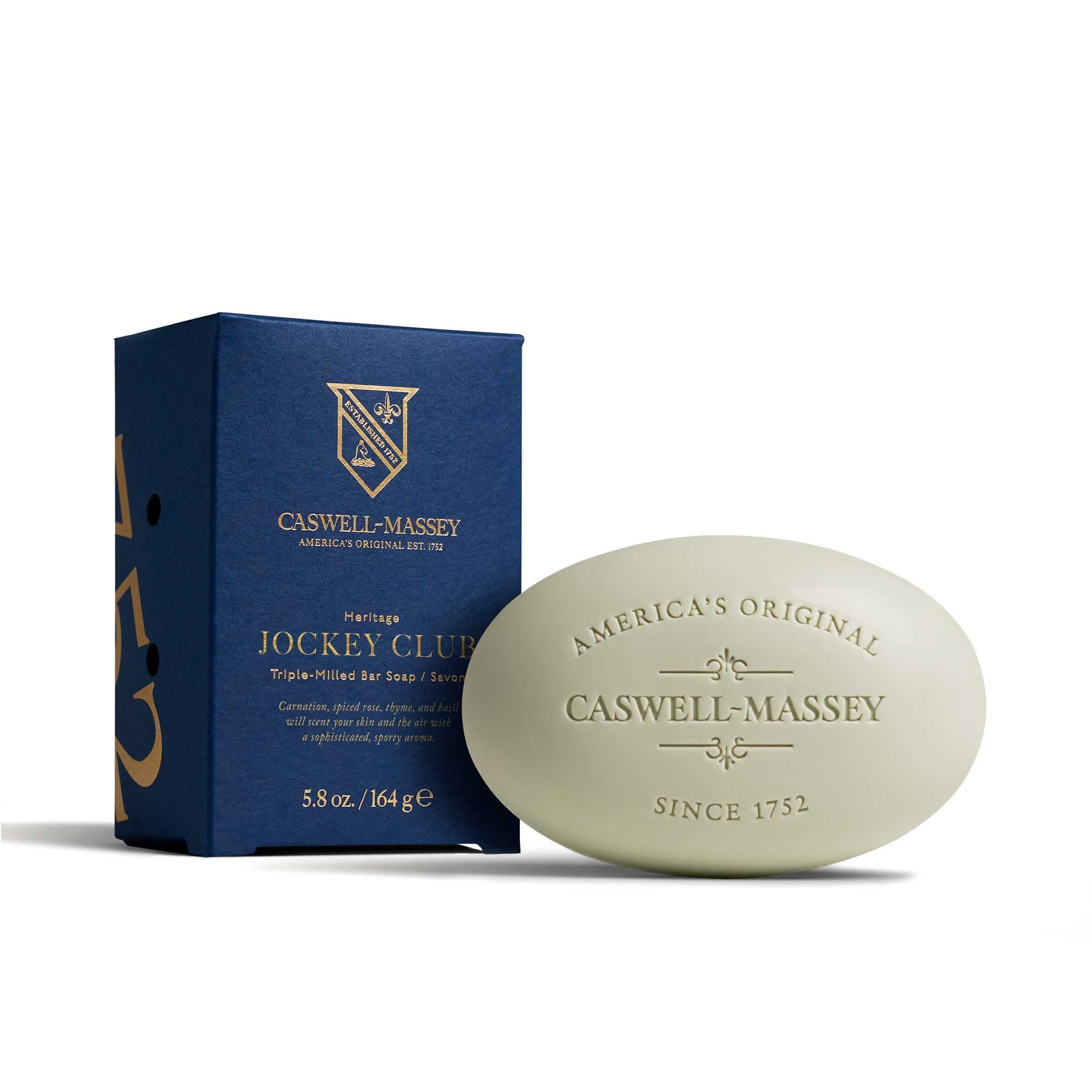 Caswell-Massey Castile Bar Soap, Mens Body Wash, Hand Soap, and Face Wash, Moisturizing Natural Body Soap for Bath or Shower, Jockey Club, 1 Bar
