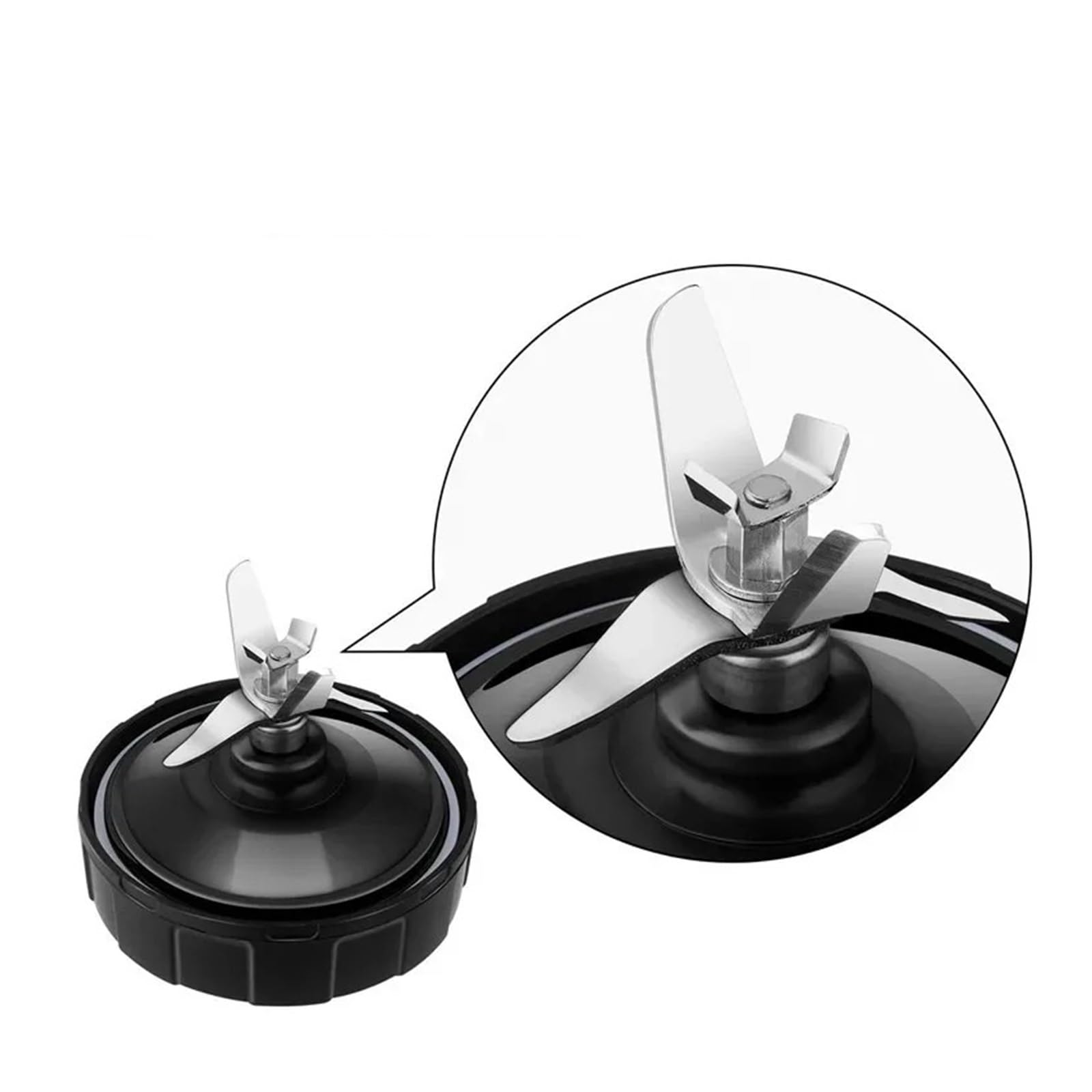 Compatibile Con Nutri, Ninja, Auto IQ BL480 BL481 BL482-30 BL487 Frullatore Spremiagrumi Lama Inferiore For Estrattore A 7 Alette, Con Guarnizione In Gomma Siliconica
