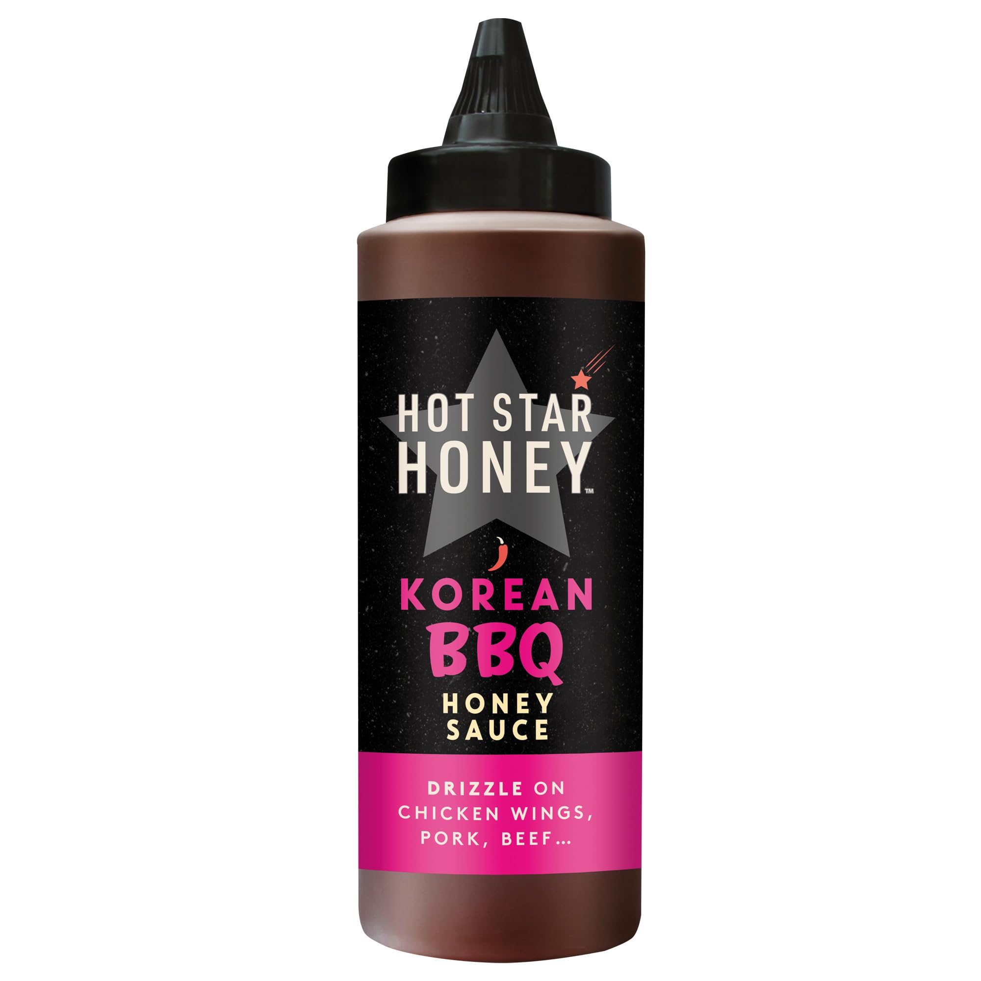 Hot Star Honey Korean BBQ Honey Sauce – Sweet Honey Sauce with Soy & Korean Pepper Paste – 100% Natural, No Additives – Perfect for Chicken Wings, Beef, Noodles & Stir-Fry – Made in UK – 325g