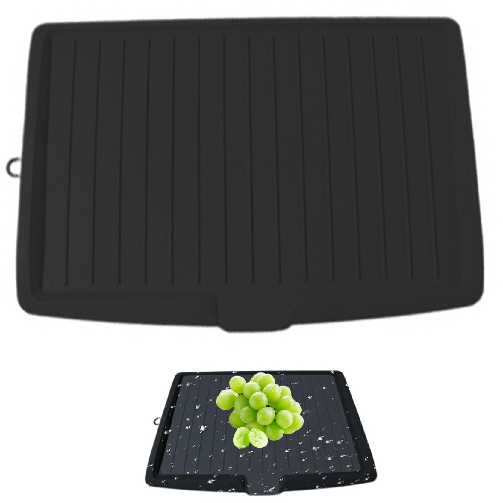 Xweptuy Dish Drain Board Plastic Drain Boards 17.6x12.2'' Dish Drainer Tray Large Drainer Mat with Side Drop Slope Diversion Drainboard for Rack Kitchen Counter