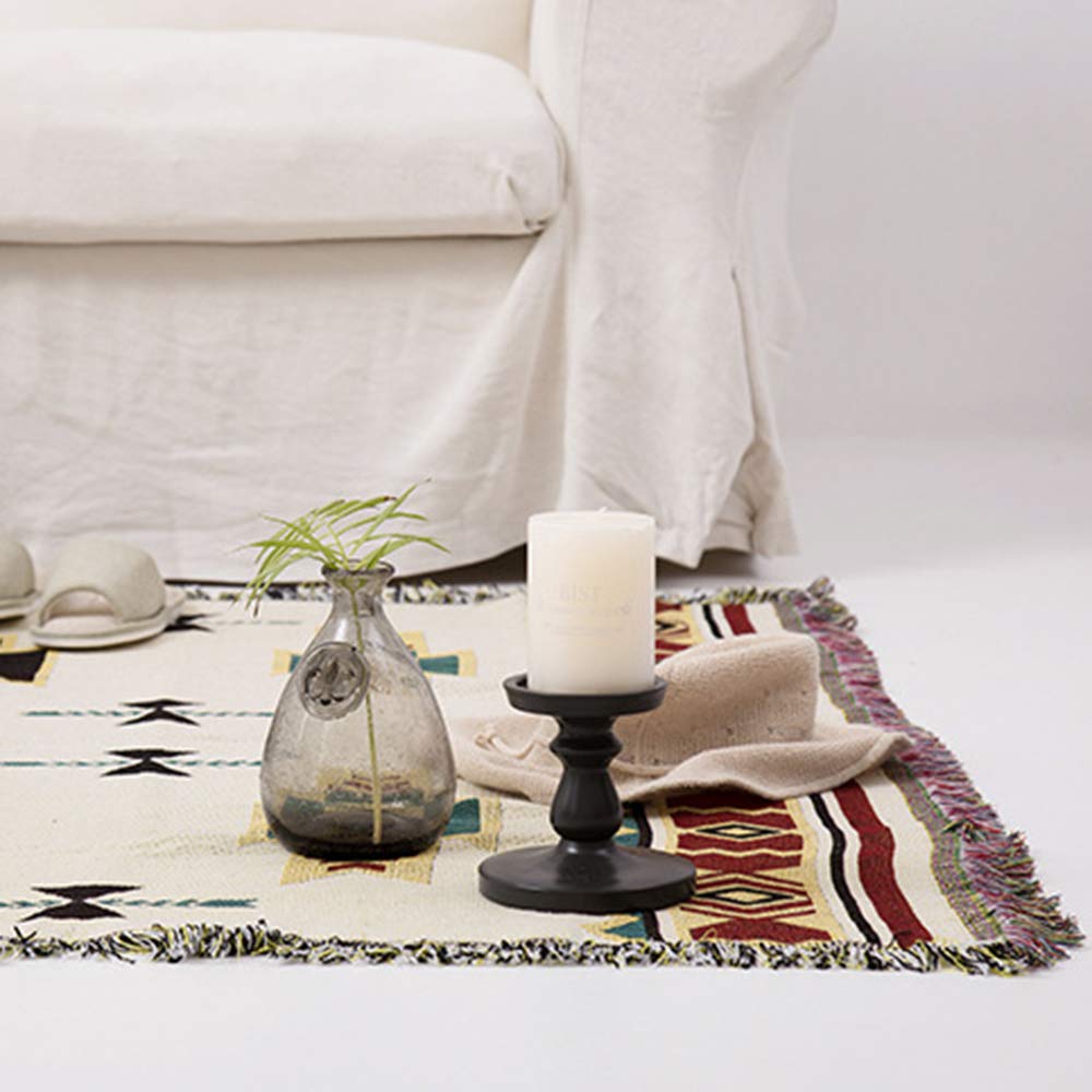 HOORDRY Manta reversible Sucre de 180 x 230 cm, de algodón, beige, ideal para sofá, alfombra, sillones, colchas, manteles