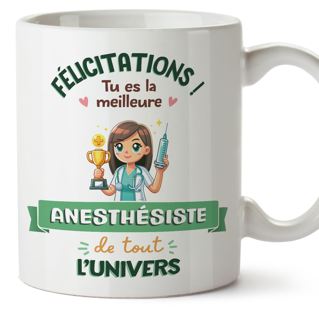 MUGFFINS Anaesthetist Woman Mug - in French - Meilleur Univers Trophée - Funny Gift for Colleagues - Ceramic 11oz Mug — image 1