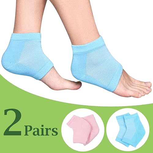 Miniatura 2 de 2 pares de calcetines de gel hidratante, tratamiento de talón seco para pies ásperos, reparación de pies agrietados, calcetines de aloe de spa para