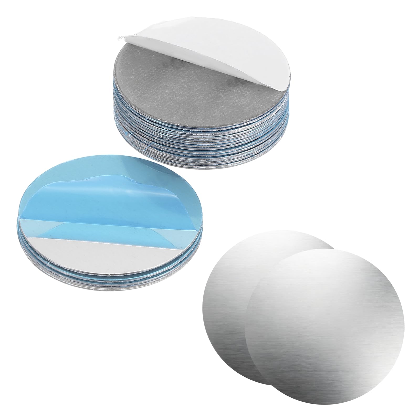 Lot de 100 plaques métalliques adhésives pour aimant de téléphone (2 cm) – Autocollants ronds universels pour support magnétique de voiture/étui de téléphone/mur