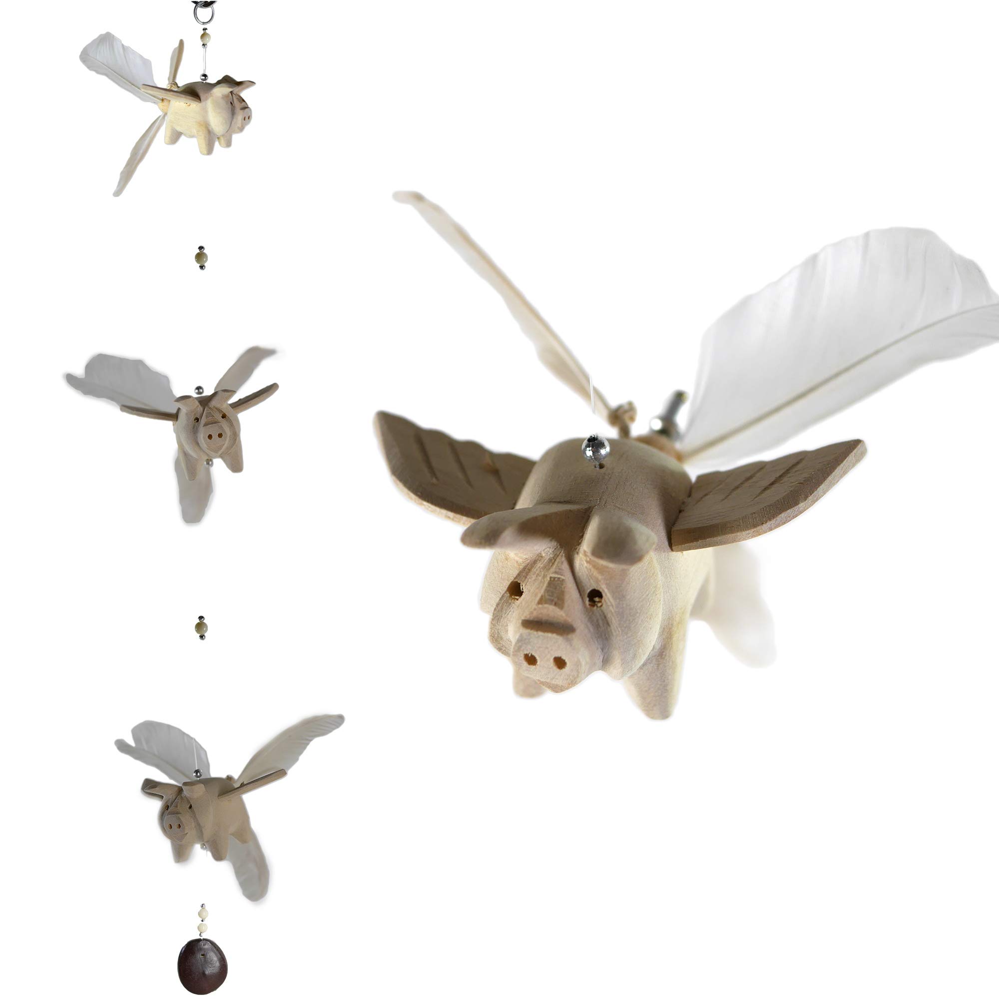 Tokoindah Schwein Windspiel mit Feder Propeller als Balkon-d