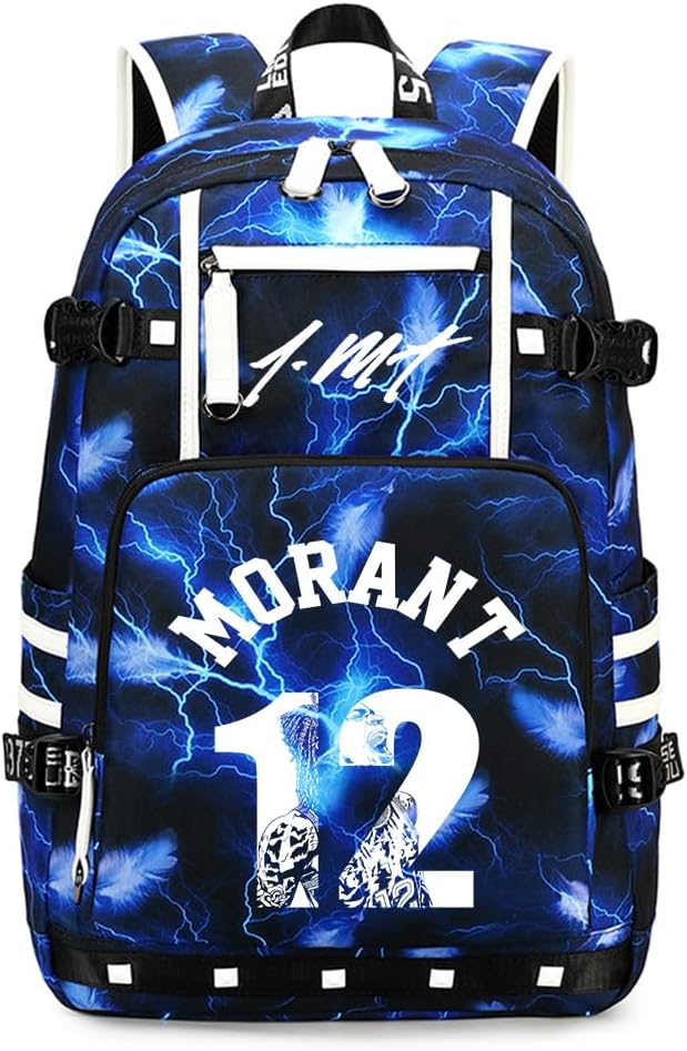 Basketball Player 12 Student Backpack Men's and Women's Laptop Backpack Ultralight Travel Bag Schoolbag (Red2)