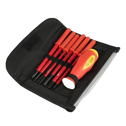 Screwdriver Rod, 7pcs/Set Multifunction Insulated Slot Cross Electrician Screwdrivers Set with Handle and Bag