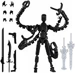 T13 Action Figure Set Already Assembled for Adult, 3D Printed Dummy T 13 Octopus Doctor Men, Multi-Jointed Robot Desktop Decoration Gift for Game Lovers (Black Red)