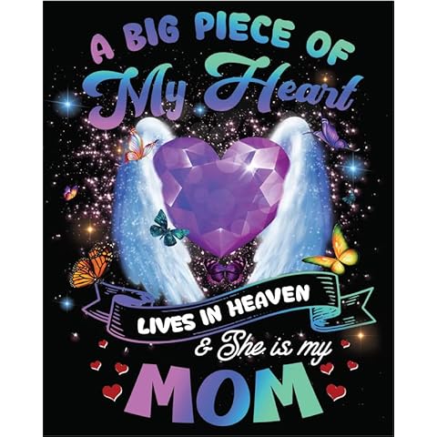 A Big Piece of My Heart Lives in Heaven & She is My Mom |Great Gift Idea|Single |5 Inch Magnet | Made in The USA | Car Auto Tool Box Refrigerator Magnet|S10345