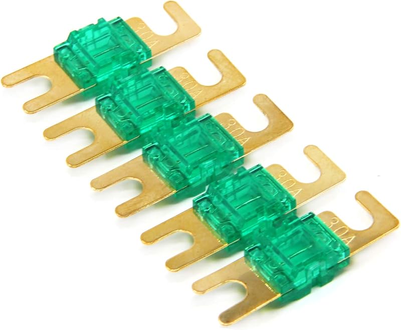 Fusível MANL Mini ANL ZOOKOTO 30 A com revestimento dourado – Pacote com 5 unidades