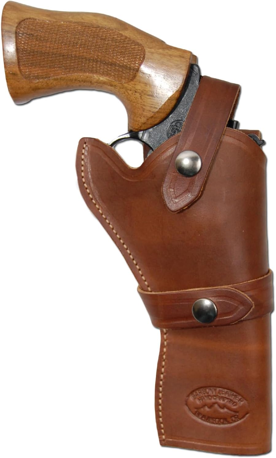 New Barsony Brown Leather Western Style Gun Holster for 4 inch Revolvers