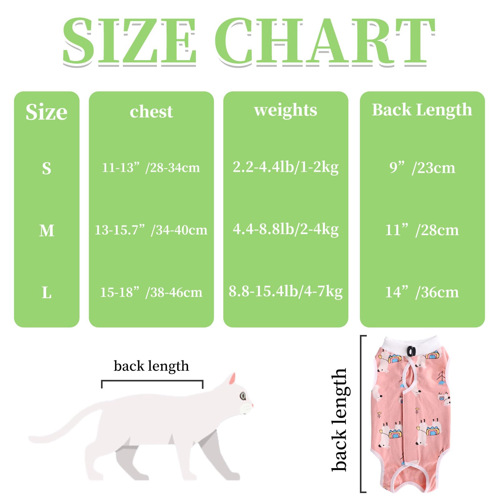 GOZINA 2 Pack Cat Recovery Suit - Image 2