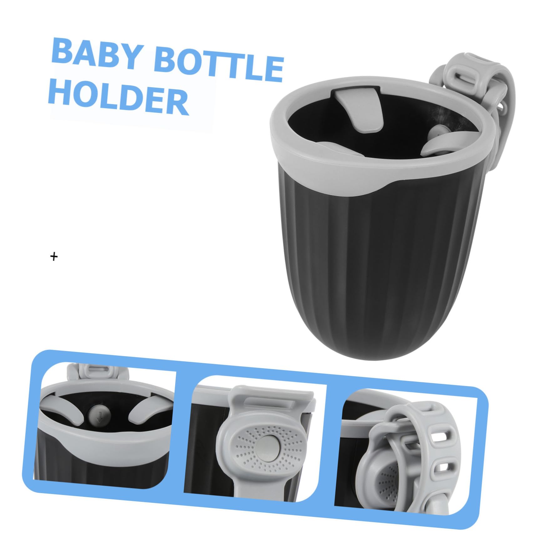 HEMOTON 2 Pezzi Portabicchieri Per Passeggino Universale in Plastica Pp E Silicone Design Facile Da Installare