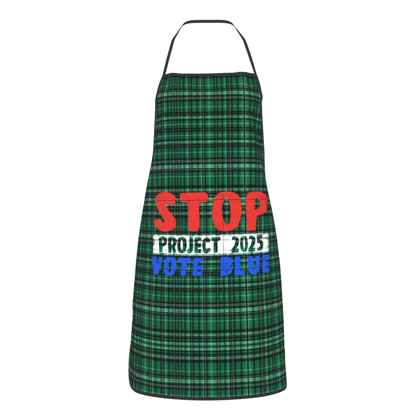 nopicsn Vote Blue Stop Project 2025 Apron for cooking with Pockets Women Men Kitchen Chef Funny Aprons