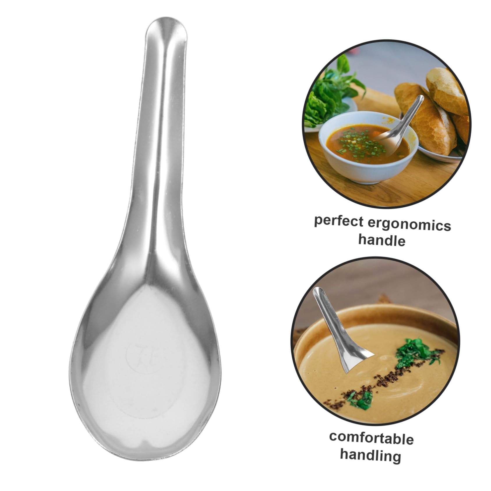 Cucharas Soperas Multiuso para Servir 50 de Acero Inoxidable, Gruesas y Pulidas Varios estilos Ideales para Restaurantes y Celebraciones